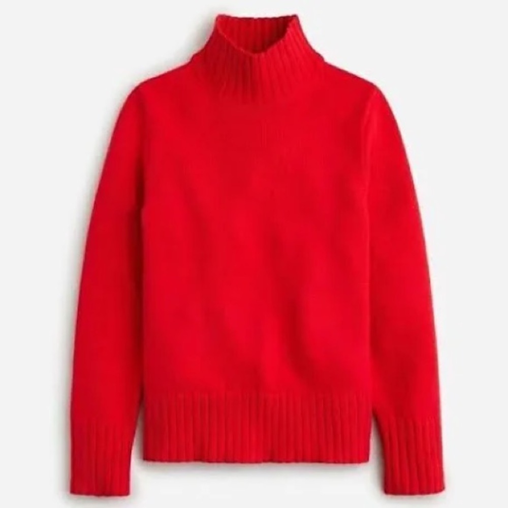 J Crew Red Cotton Turtleneck Sweater— Womens XXS